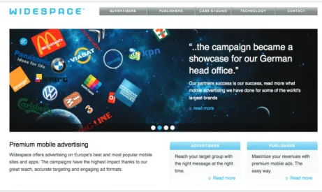 Figure 11. Widespace is an example of a premium mobile ad network.