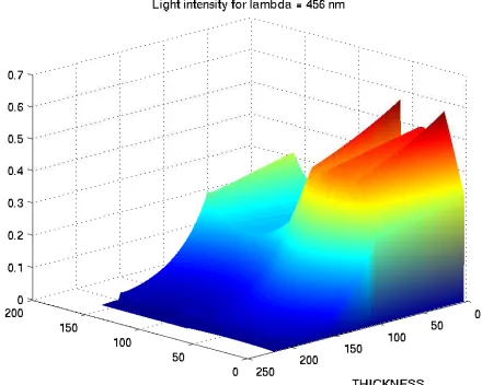 Figure 4. Light intensity for λ = 456 nm