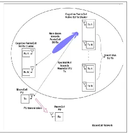 Figure 2. Sensing Phase at the Femto-Cell based CR-IOT  transmitter cluster 