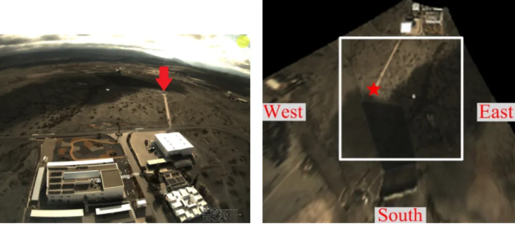 Figure 4: Left: raw image of the used shadow camera. The arrow marks the position of the CSS