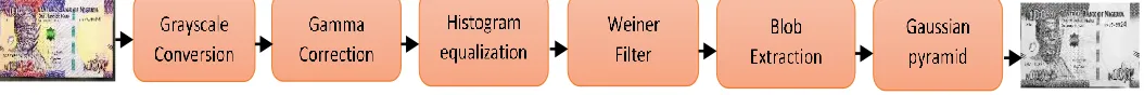 Figure 2: Block diagram of the procedures undergone in the Image Pre-processing 