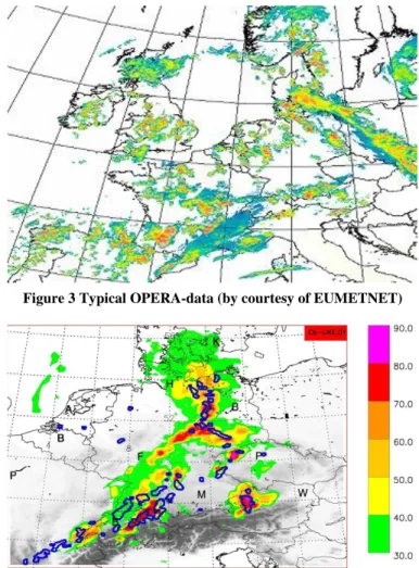 Figure 3 Typical OPERA-data (by courtesy of EUMETNET) 