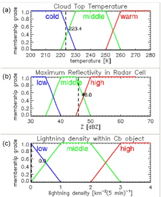 Figure 6: Fuzzy output sets for Cb intensity. 