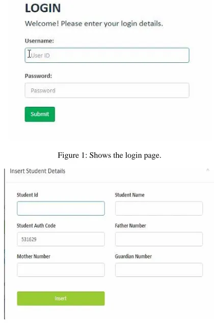 Figure 1: Shows the login page. 