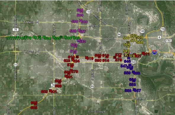 Figure 3.1 RTMS locations in the Omaha area  3.2 Data Description 