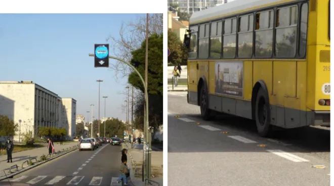 Figure 2.4: Intermittent bus lane (source: Viegas et al. (2007))