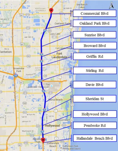 Figure 3-1: Study Area, I-95 Northbound in Broward County, Florida 