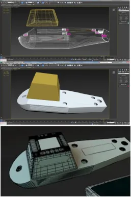 Figure. 6. Snapshot of AquaFlux probe and base design in 3ds Max 
