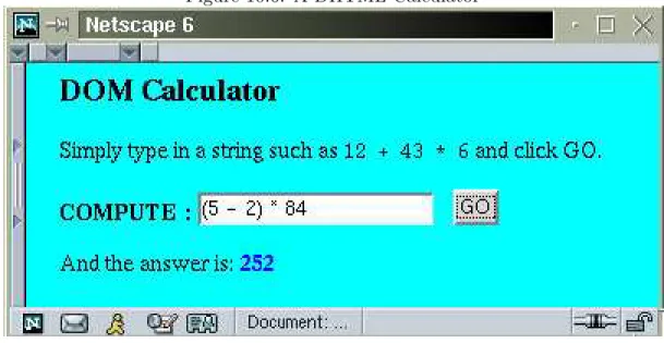 Figure 10.6: A DHTML Calculator