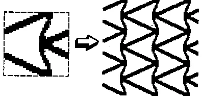 Figure 2: Planar microstructures of material and void realizing the material properties of the SIMPmodel with2798 (Poisson’s ratio is zero)