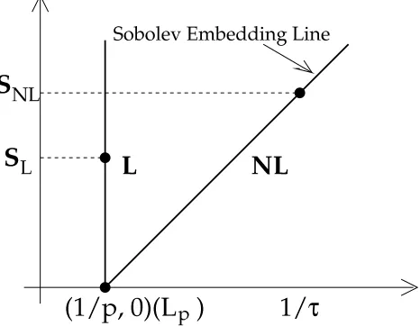 Figure 3.1). This identiﬁcation is coarse in the sense that several spaces are identiﬁed with the¬interpret the Sobolev embedding theorem in this picture