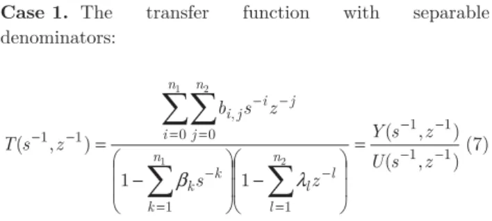 Fig. 1.  State variable diagram for transfer function (7) with  separable denominators 