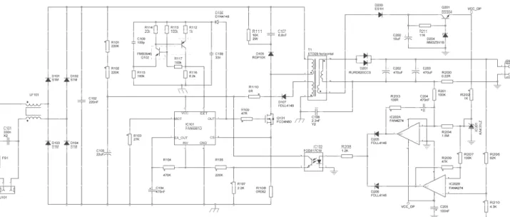 Fig. 8: Complete schematic of high power factor flyback in DCM mode. 