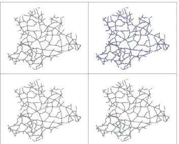 Figure 4: Example for car distributions considering traffic with a sensor equipment rate of 1% 