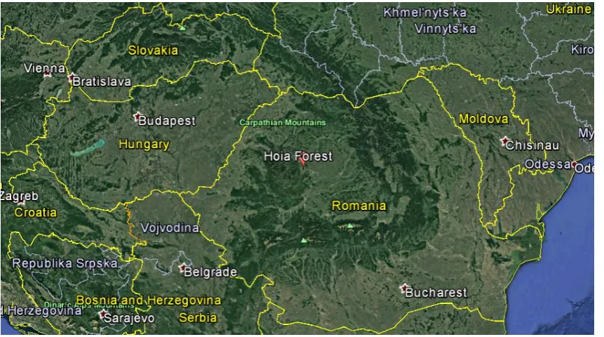 Figure 1: The location of the Hoia-Baciu Forest 