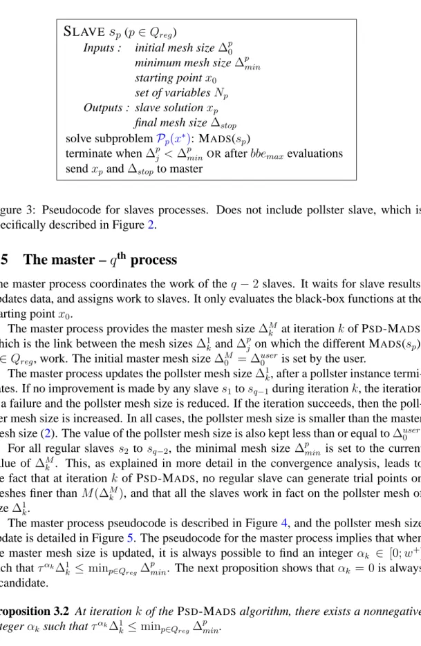 Figure 3: Pseudocode for slaves processes. Does not include pollster slave, which is specifically described in Figure 2.