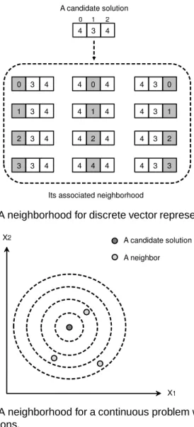 Fig. 5. A neighborhood for a continuous problem with two dimensions.