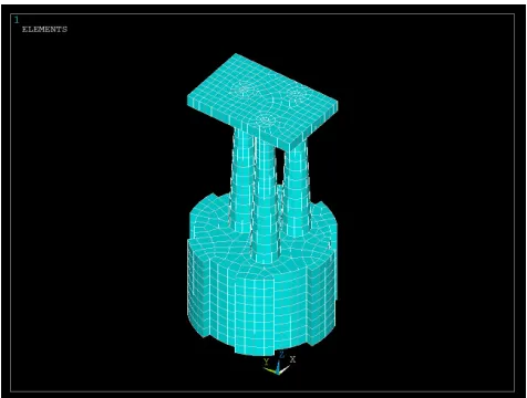 Fig. 5 Three-dimensional numerical model of the sea-water domain (FLUID142elements).