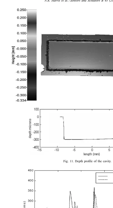 Fig. 11. Depth proﬁle of the cavity.