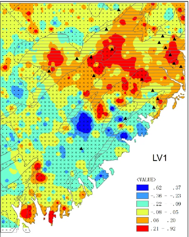 Fig 4.7A Scores of the first latent variable obtained from SEM. 