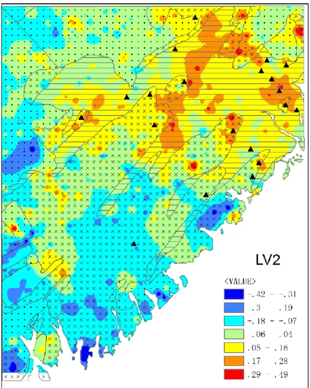 Fig 4.7C Scores of the second latent variable obtained from SEM. 