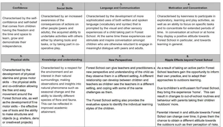 Figure 2.1 Outcome themes identified by O’Brien and Murray (2005; 2006; 2007). 
