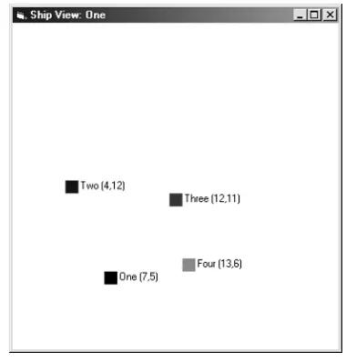 Fig. 2. A view of the world as seen by an MQDefence ship 