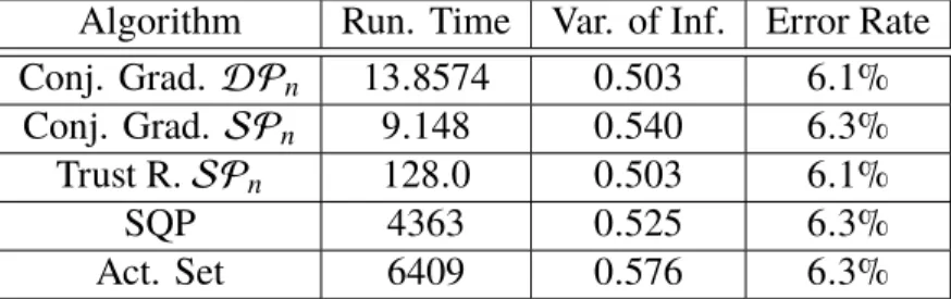 Table 3.5: Performance of the Riemannian methods for convex clustering.