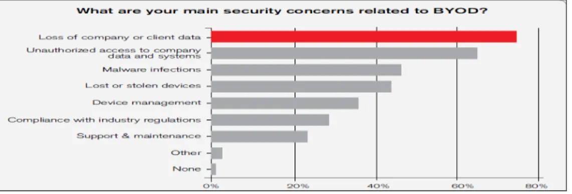 Figure 1 The survey result of the security concern of BYOD [4] 