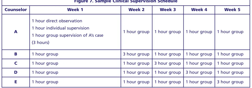 Figure 7. Sample Clinical Supervision Schedule 