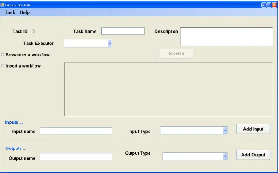 Figure  3.2: Create a GENOMEFLOW workflow task. 
