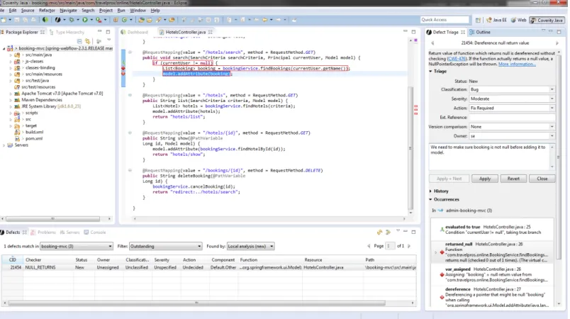 Figure 3: Coverity Plug-in for Eclipse (also available for Microsoft Visual Studio)