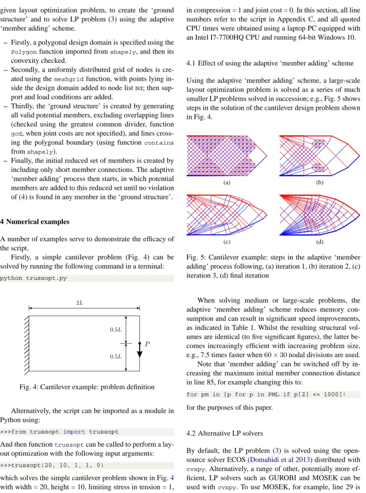 Fig. 4: Cantilever example: problem definition
