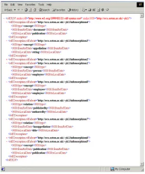 Fig. 8. Results of ontology mapping in Web accessible RDF format.