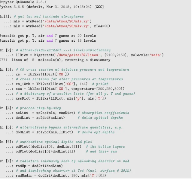 Figure 3. Typical workflow of an IPython session (output not shown except for first two commands).