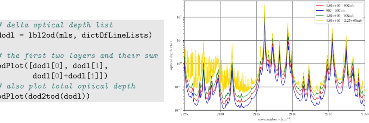 Figure 5. Computing and combining optical depths.