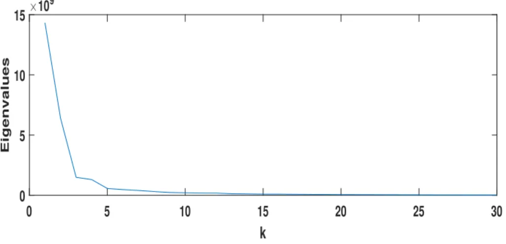 Figure 2.1: Example of PCs number selection. The screen plot shows that 5 PCs are enough