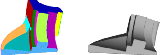 Fig. 6. Left: result of the segmentation and primitive fitting. Right: recovered object by genetic programming.