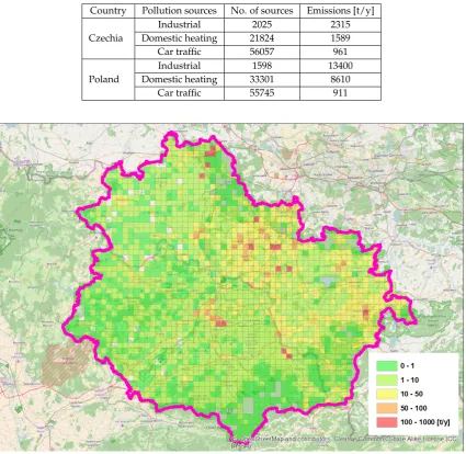 Table 1. The PM10 pollution sources in the study area, (Air Silesia, 2013)