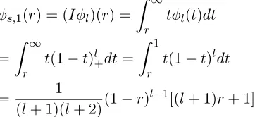 Table 1. Wendland’s compactly supported radial function for variouschoices of k and s=3.