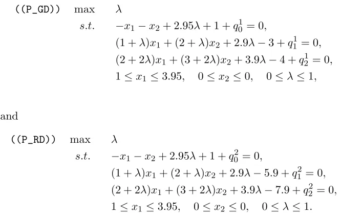 Table 2. The results of using the modiﬁed subgradient method for solving ((P_RD))