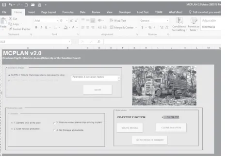 Fig. 4 Graphical user interface of MCPLAN in MS Excel