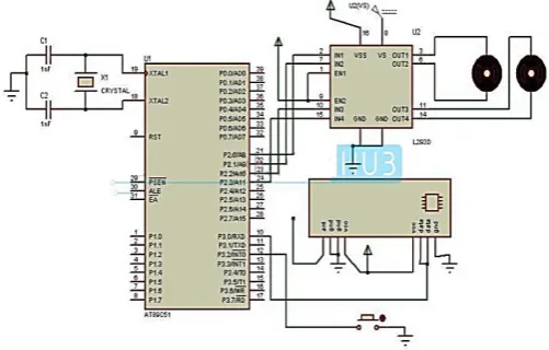 Figure 1.  Circuit Diagram for a Human Detector Robot  