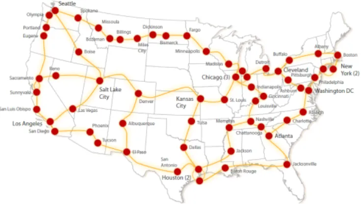 Fig. 5. Draft of the planned U.S. UCAN network using the Internet2 100G deployment. (Source: [113]).