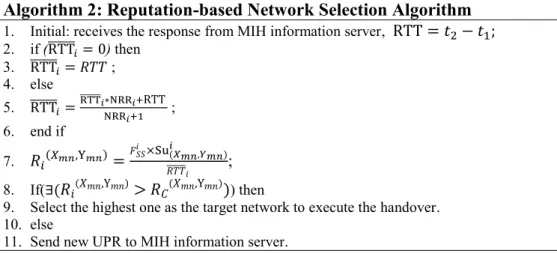 Figure 3. Network Selection and Handover Mechanism 