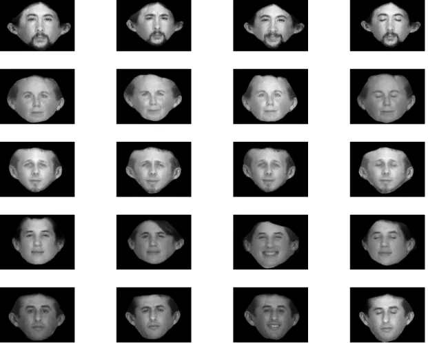 Figure 10. A sampling of panoramic faces from the first session’s database.