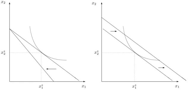 Figure 1: A Change in Price or Income Changes the Solution