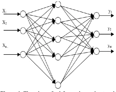Figure 1. Three layer feed-forward neural network structure 
