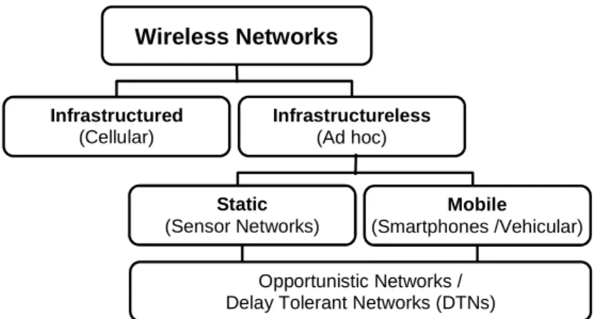 Fig. 1.1. Top level hierarchy of wireless networks. 