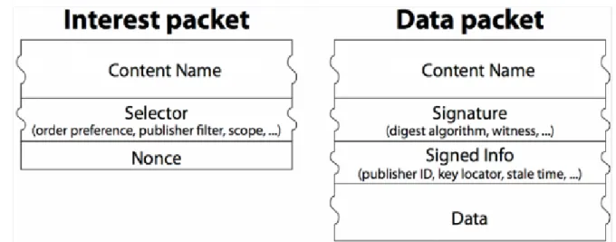 Figure 2.3: Two Packet Types of NDN [5].